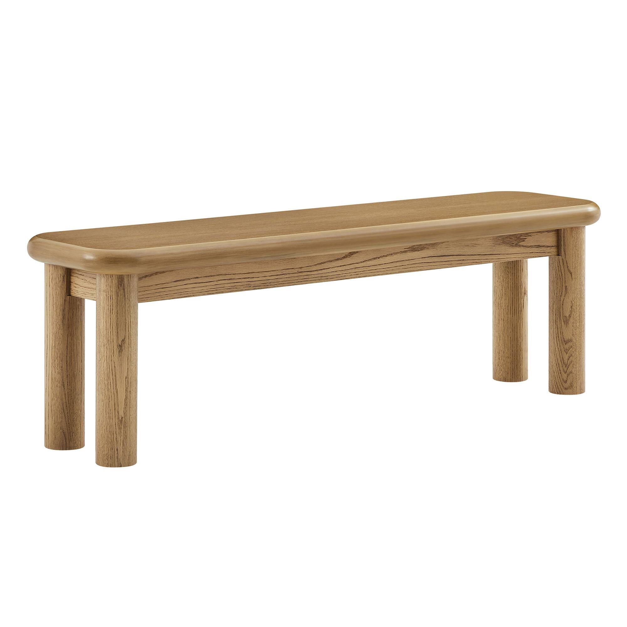 Angle. Modway - Alvia 58" Oak Wood Bench by Modway - Weathered Oak.