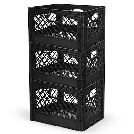 Front. Juggernaut Storage - Juggernaut Storage Crate for Office Storage & Classroom Organization, 3-Pack - Black.