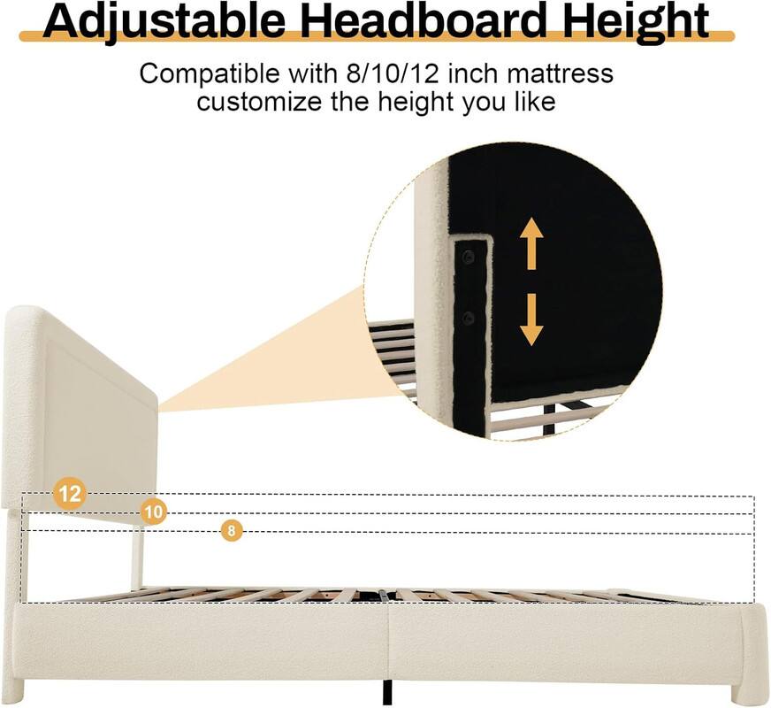 Adjustable Headboard Height

Compatible with 8/10/12 inch mattress customize the height you like

12  
10  
8