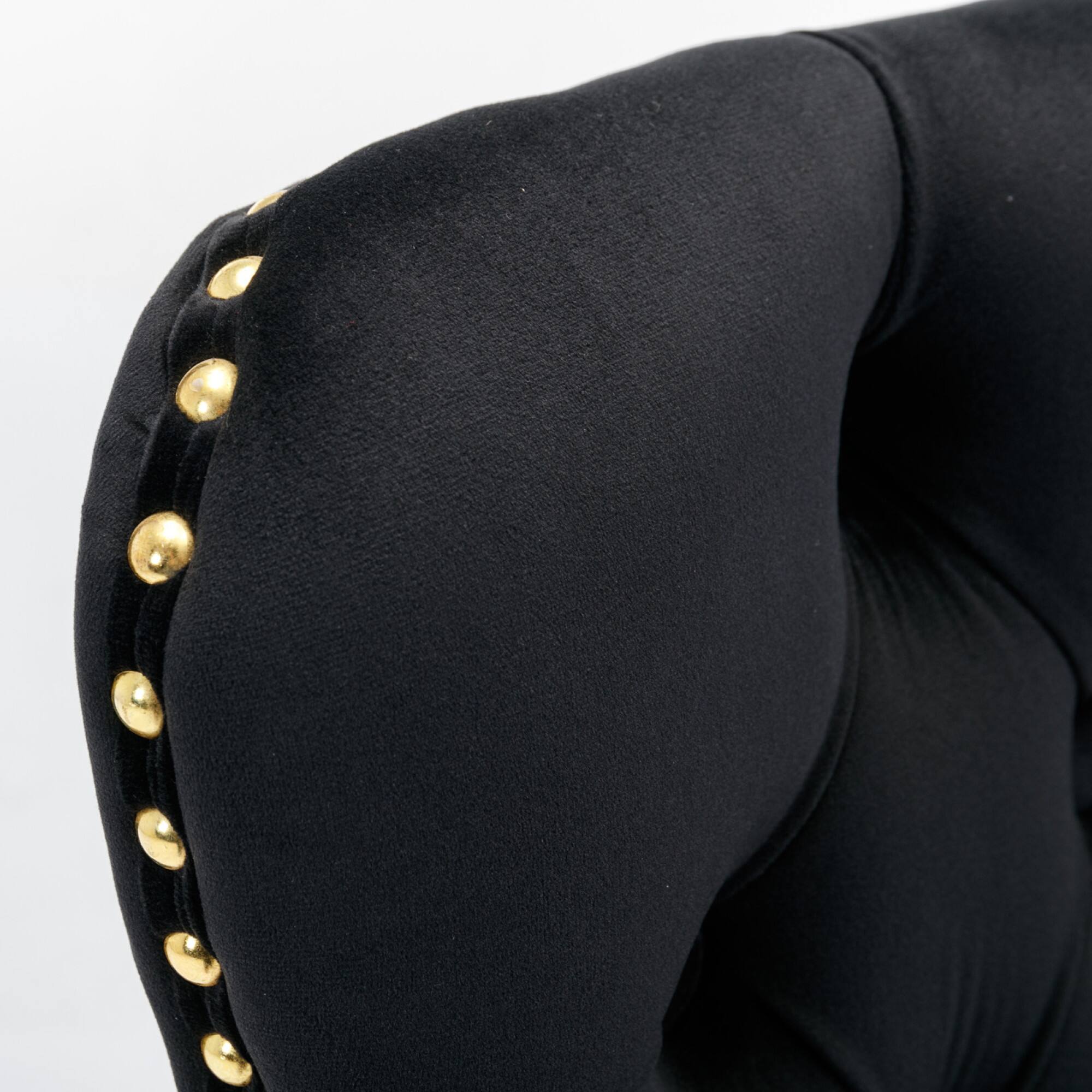 Alt View 6. GOODSILO - Luxury Swivel Velvet Barstools with Adjustable Height and Tufted Backrest for Home Kitchen and Pub - Black.