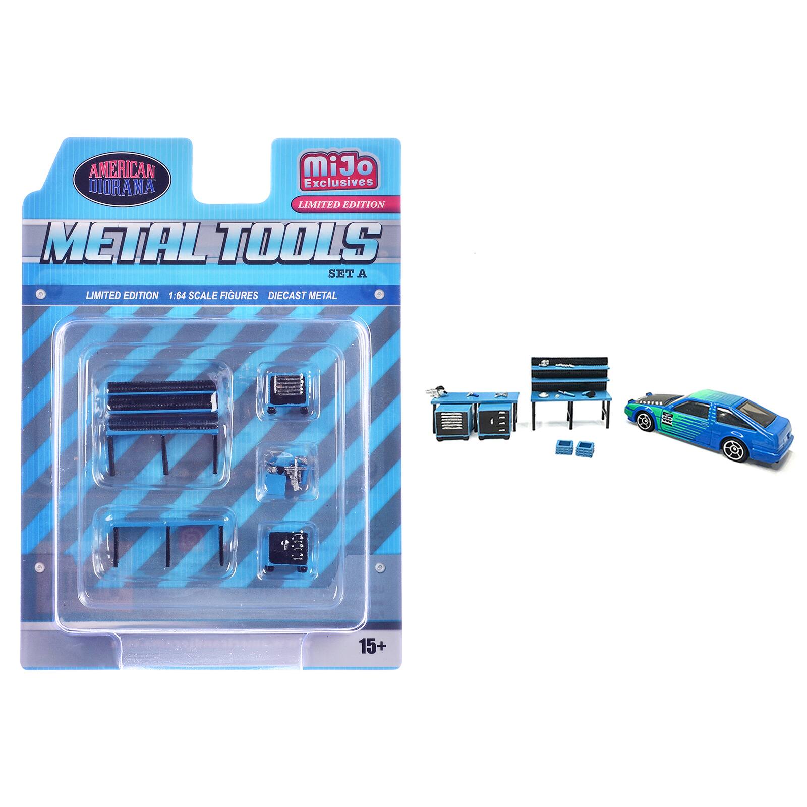 AMERICAN DIORAMA Exclusives LIMITED EDITION METAL TOOLS SET A  
LIMITED EDITION 1:64 SCALE FIGURES DIECAST METAL  
15+