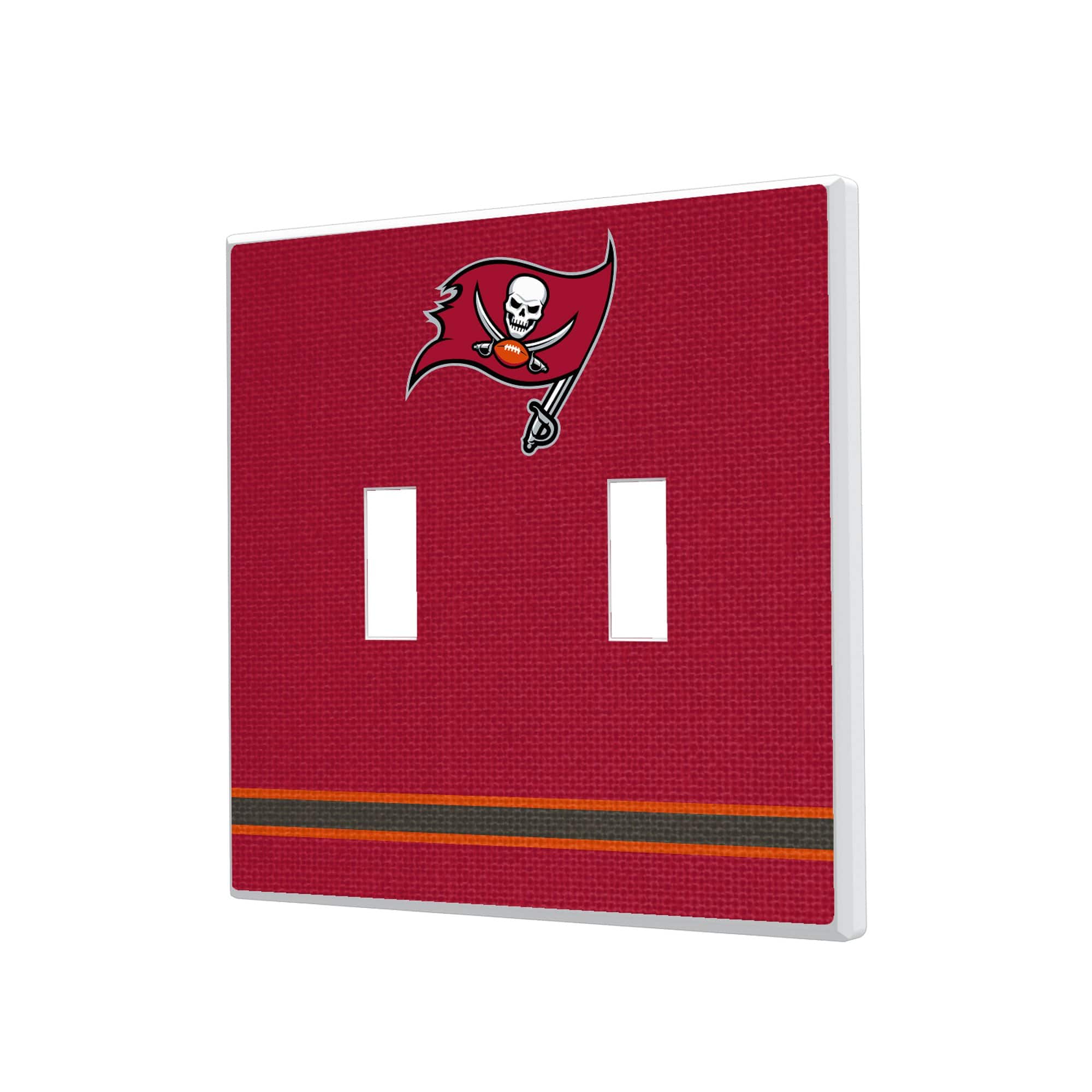 Keyscaper - Tampa Bay Buccaneers Stripe Double Toggle Light Switch Plate - Multicolor