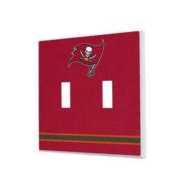 Keyscaper - Tampa Bay Buccaneers Stripe Double Toggle Light Switch Plate - Multicolor