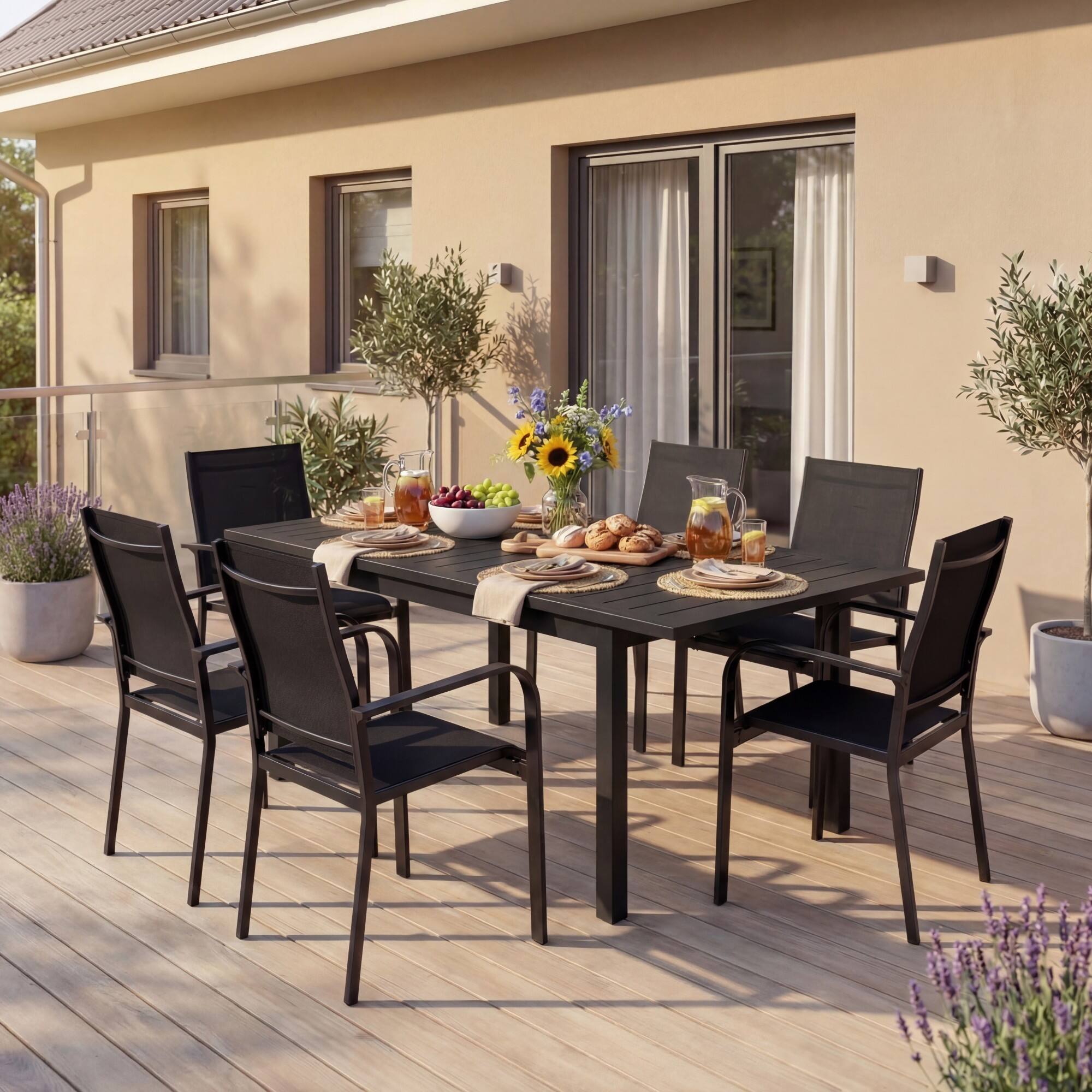 Alt View 5. Costway - Costway Patio Dining Chairs Set of 4 with Metal Frame, Breathable Mesh Fabric, Backrest - Black.