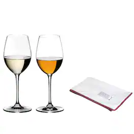 Riedel - Vinum Sauvignon Blanc 2 Piece Wine Glass Set with Polishing Cloth - Clear