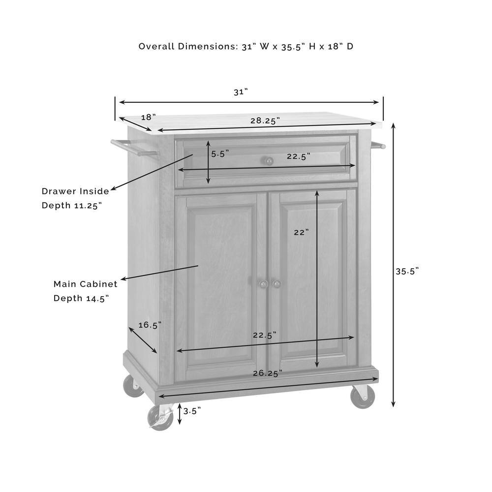 Overall Dimensions: 31" W x 35.5" H x 18" D

Drawer Inside Depth: 11.25"

Main Cabinet Depth: 14.5"