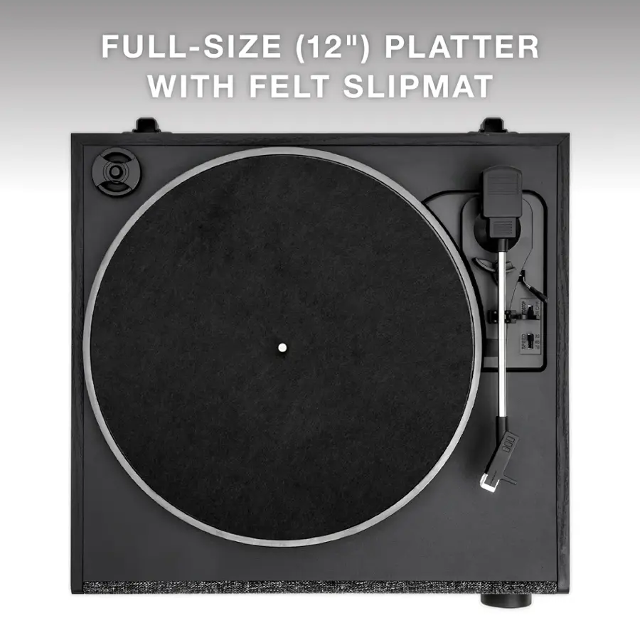 Full-size (12") platter with felt slipmat.