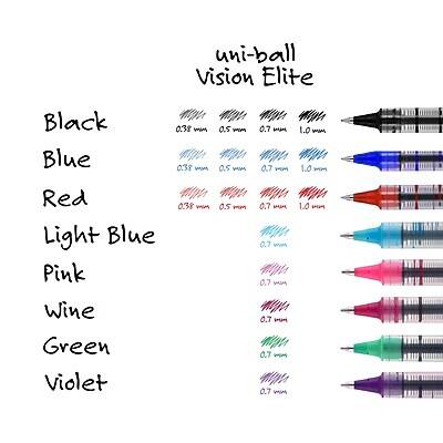 uni-ball Vision Elite

Black
0.38 mm
0.5 mm
0.7 mm
1.0 mm

Blue
0.38 mm
0.5 mm
0.7 mm
1.0 mm

Red
0.38 mm
0.5 mm
0.7 mm
1.0 mm

Light Blue
0.38 mm
0.5 mm
0.7 mm
1.0 mm

Pink
0.38 mm
0.5 mm
0.7 mm
1.0 mm

Wine
0.38 mm
0.5 mm
0.7 mm
1.0 mm

Green
0.38 mm
0.5 mm
0.7 mm
1.0 mm

Violet
0.38 mm
0.5 mm
0.7 mm
1.0 mm