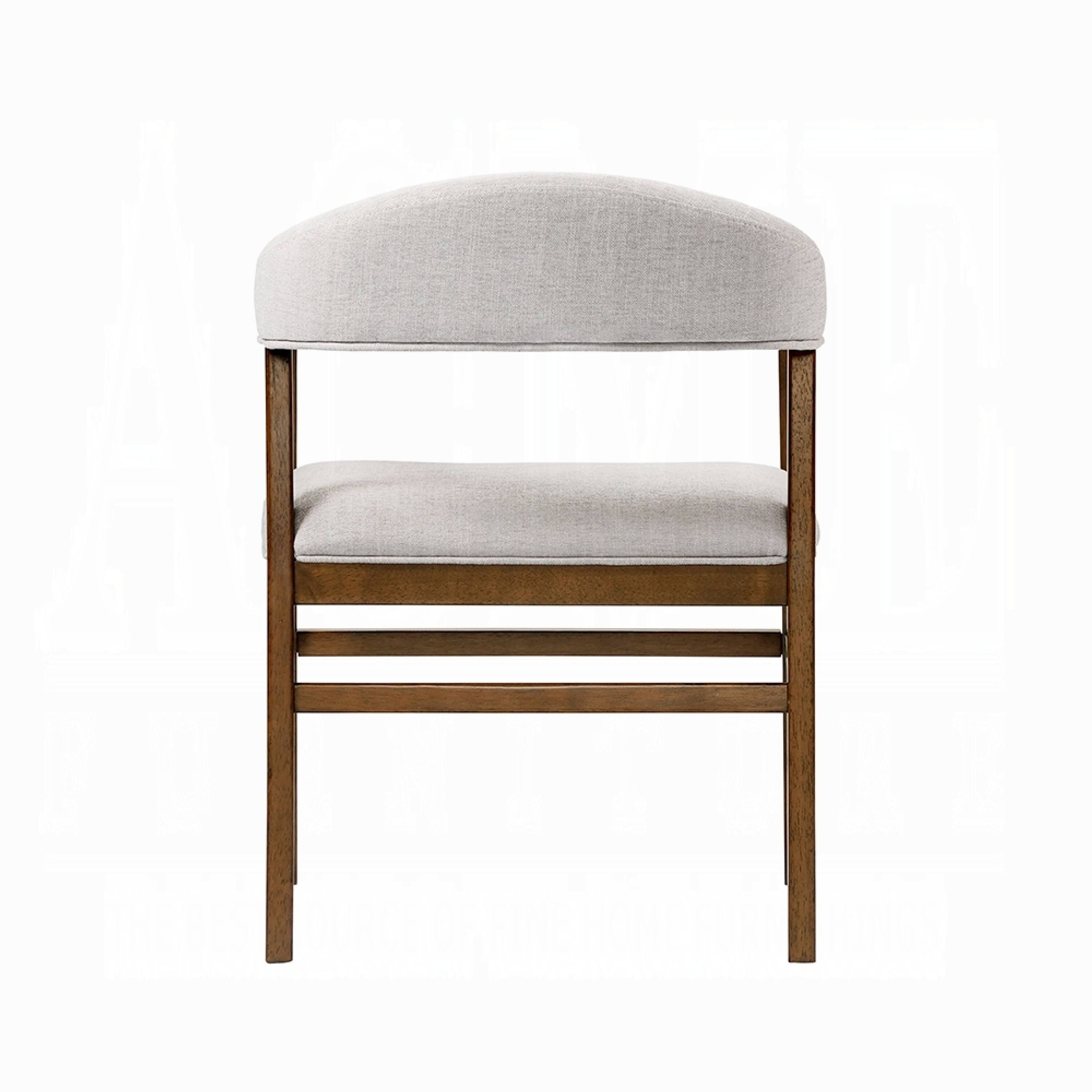 Alt View 2. Manhattan Lane - Dari Side Dining Chair Set of 2, Gray Fabric, Dark Walnut Brown Wood - Gray, Walnut Brown.