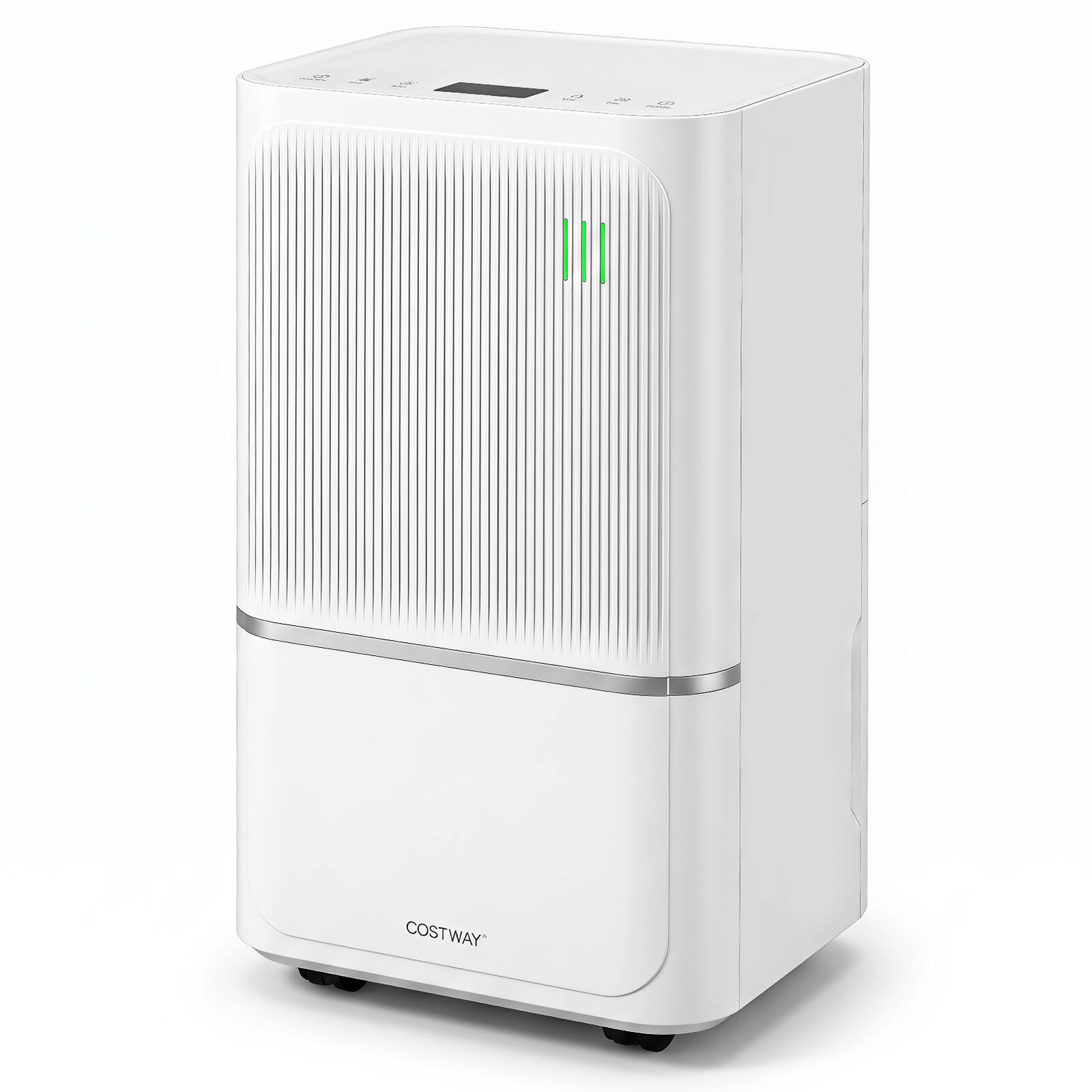 Alt View 9. Costway - Costway 32 Pint Dehumidifier, 2500 Sq.Ft Quiet Dehumidifier with Drain Hose, 3 Modes - White.
