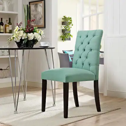Front. Modway - Duchess Button Tufted Fabric Dining Chair by Modway - Laguna.