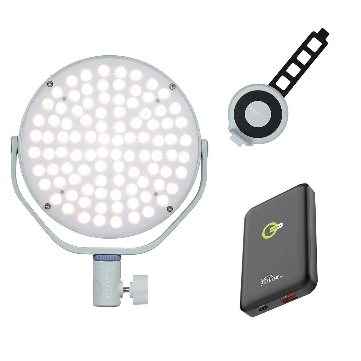 NANLITE - miro 30C 30W RGBW LED Round Panel Light, Mint Blue, Bundle with 10000mAh 38.5Wh Qi Wireless Power Bank and Power price history on PriceWatchPro