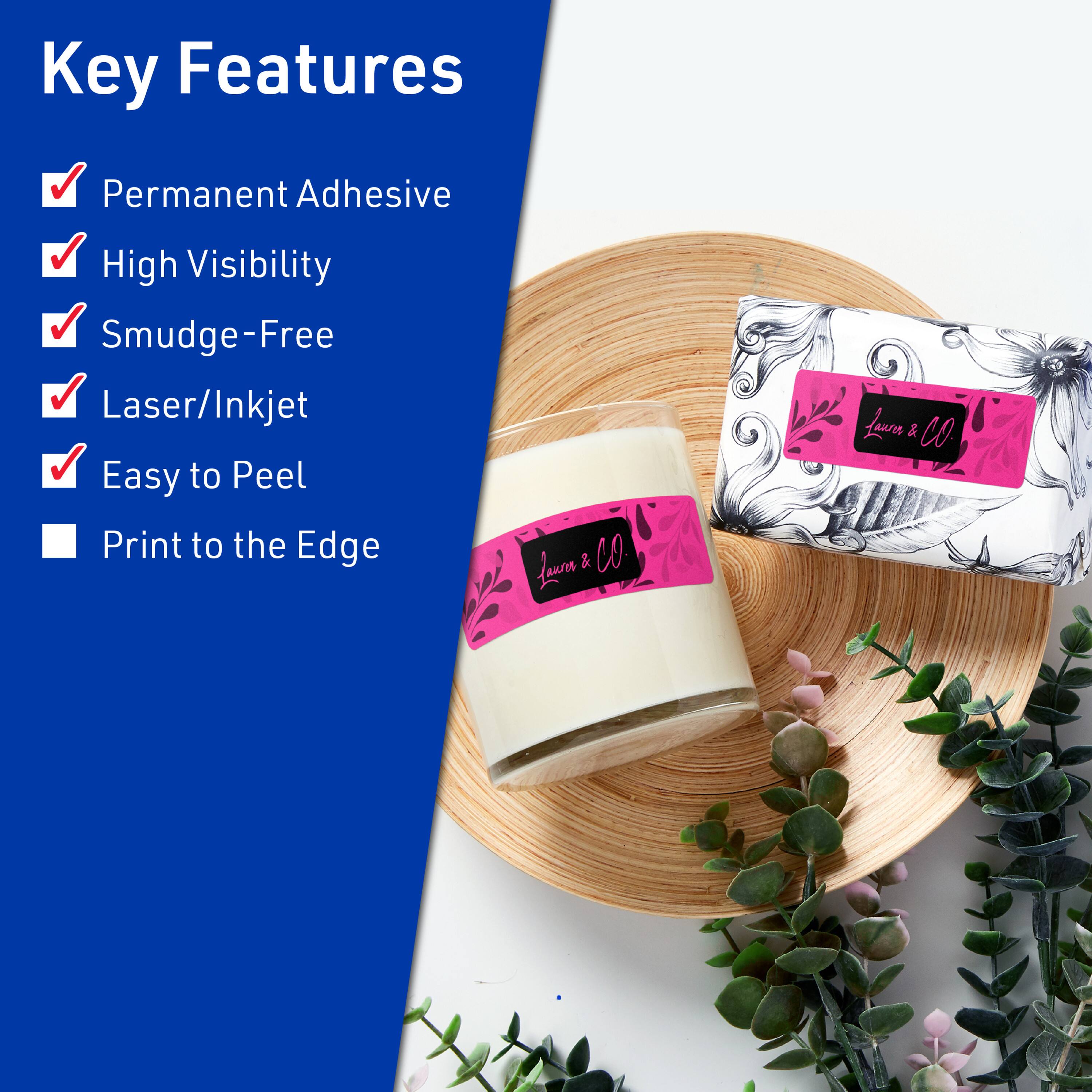 Key Features

- Permanent Adhesive
- High Visibility
- Smudge-Free
- Laser/Inkjet
- Easy to Peel
- Print to the Edge

Lunn & CO