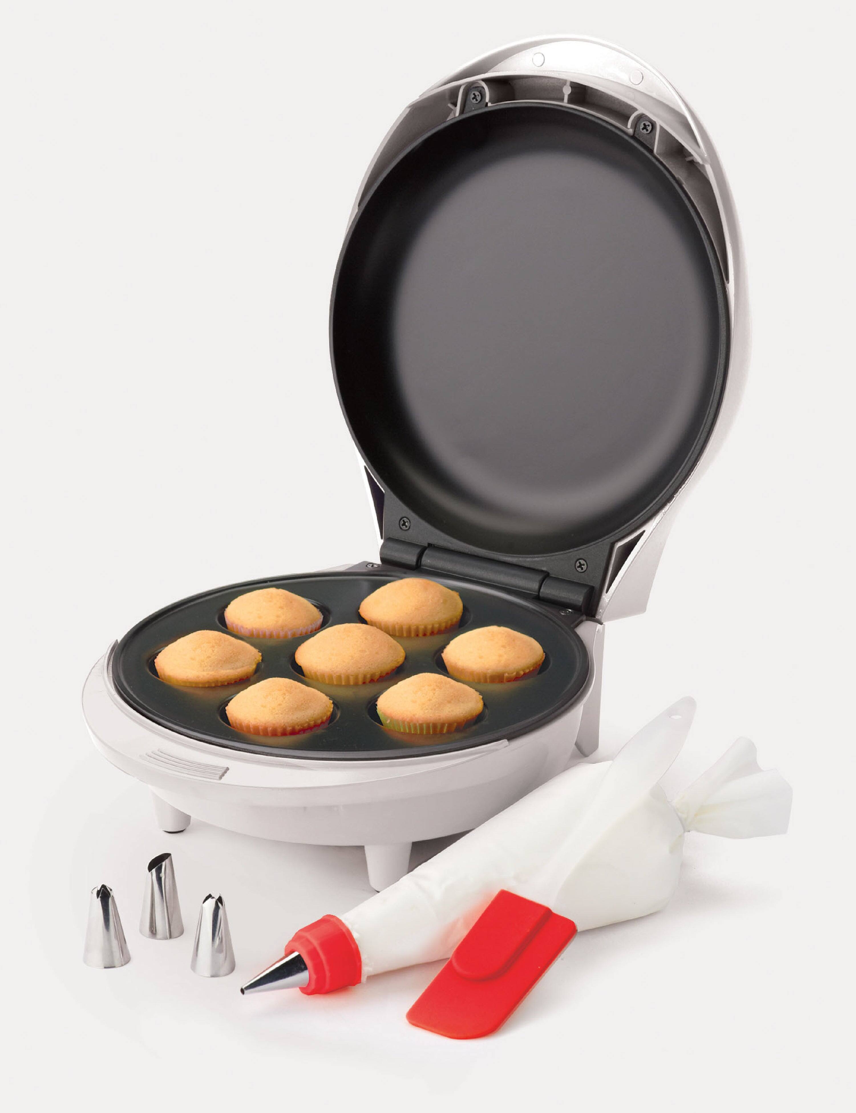 Betty Crocker - Mini Cupcake Factory, Mini Cupcake Maker with Nonstick Surface, Pink/ - White