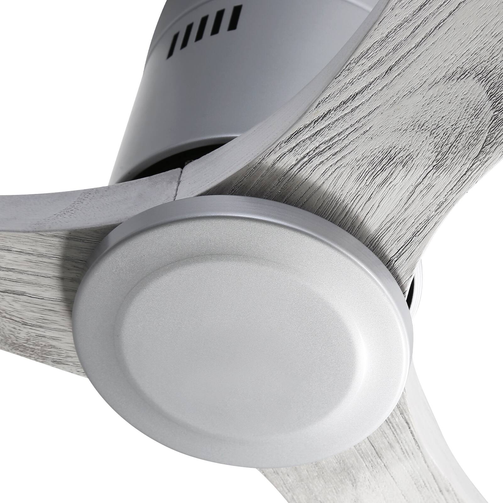 Alt View 2. Sofucor - 52 Inch Solid Wood Flush Mount Ceiling Fan With Remote Indoor/Outdoor Ceiling Fans Reversible DC Motor for Bedroom Patio - Silver.