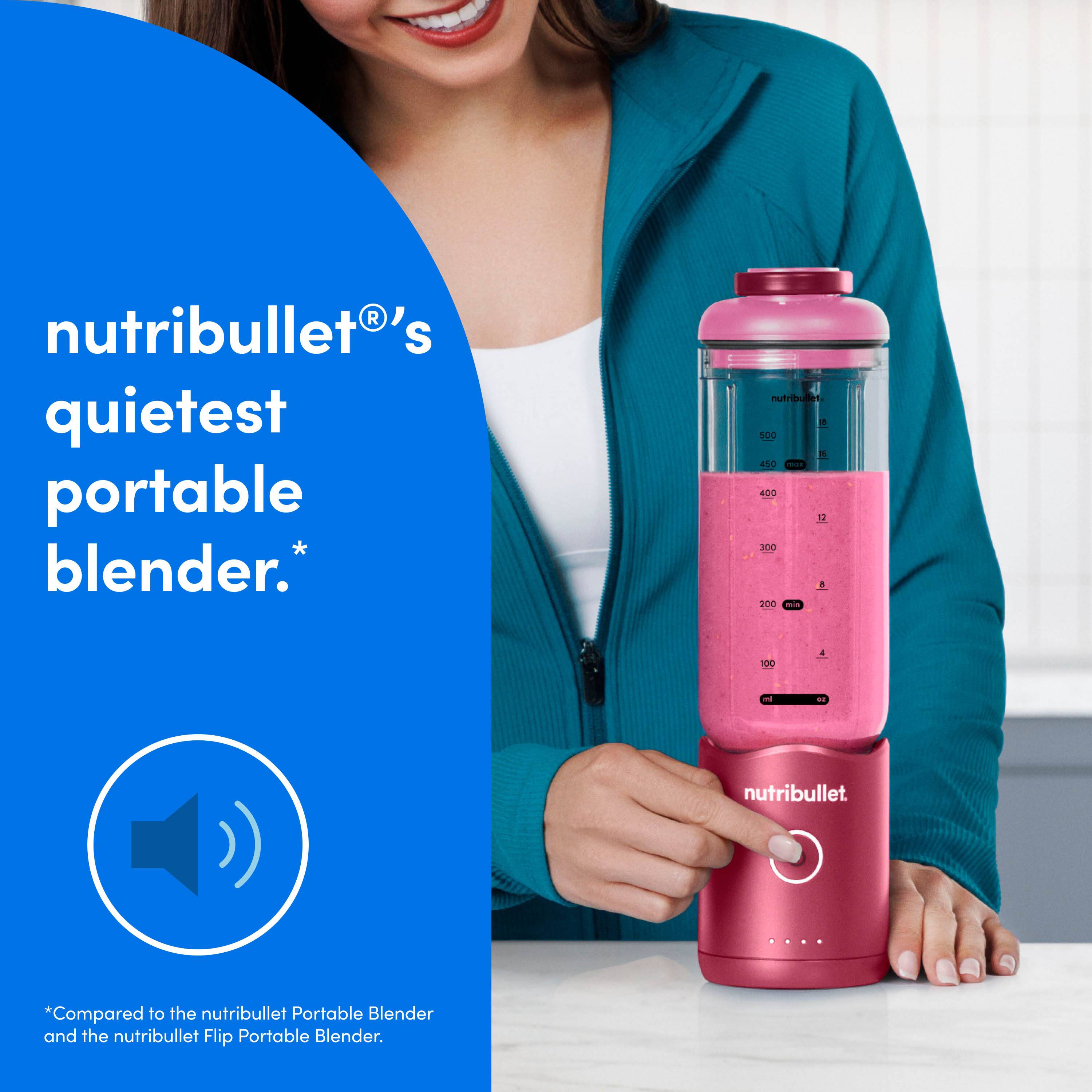 nutribullet®'s quietest portable blender.  
*Compared to the nutribullet Portable Blender and the nutribullet Flip Portable Blender.