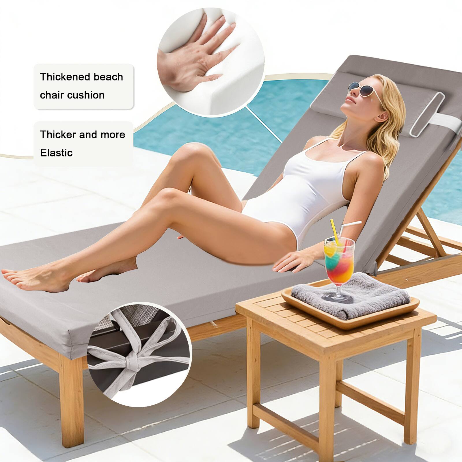 Thickened beach chair cushion  
Thicker and more Elastic