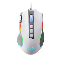 Front. REDRAGON - M612 Wired RGB Optical Gaming Mouse 8000 DPI Remapping Keys - White&Gray.