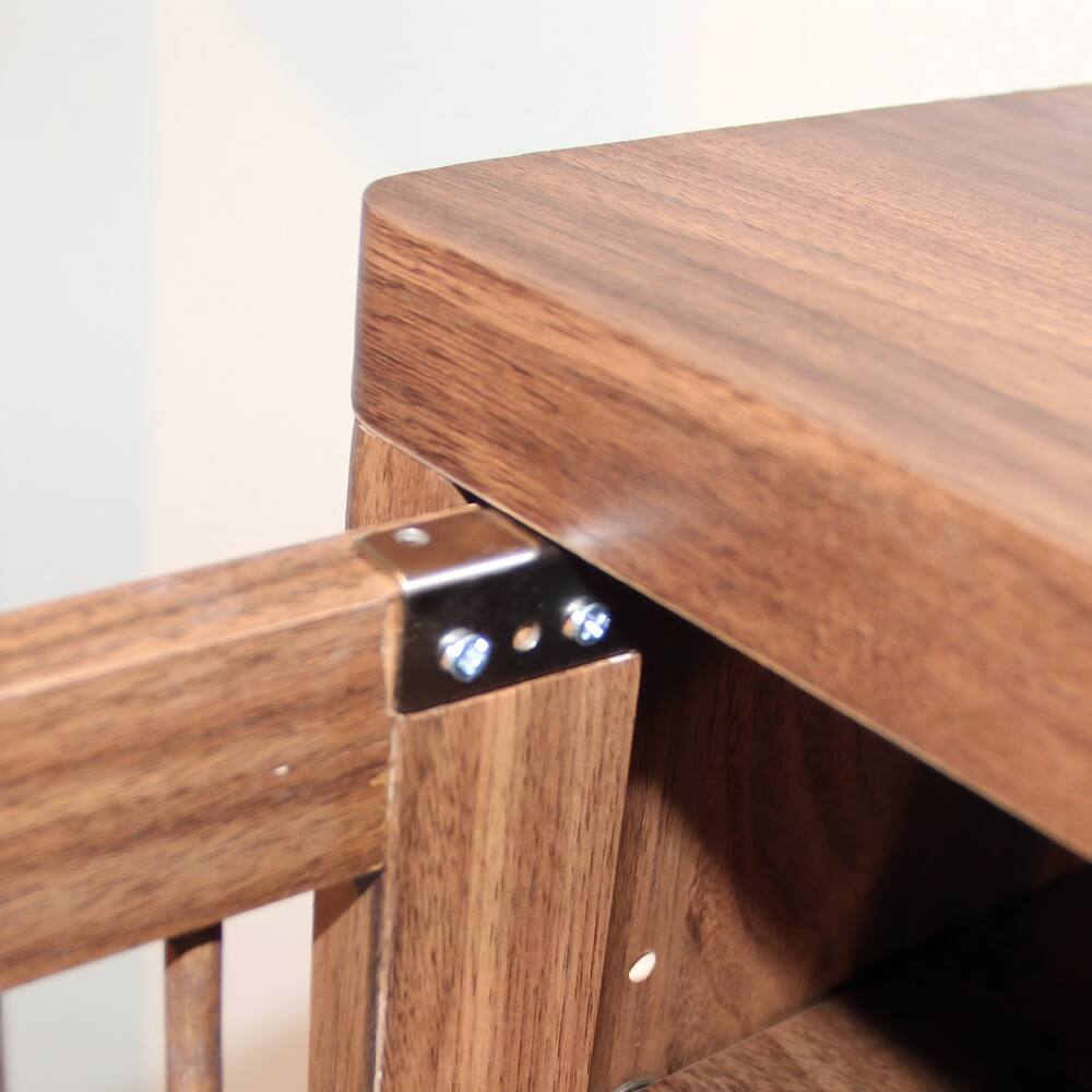 Back. Loheer - Loheer walnut 6-tier entryway shoe cabinet, wooden modern rack organizer - Walnut.