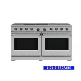 Thor Kitchen - 9.6 Cu Ft. Freestanding Double Oven Convection Liquid Propane Gas Range - Stainless Steel