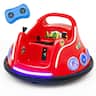 Costway - 12V Kids Ride on Bumper Car Remote Control w/ Flashing LED Light & Music - Red