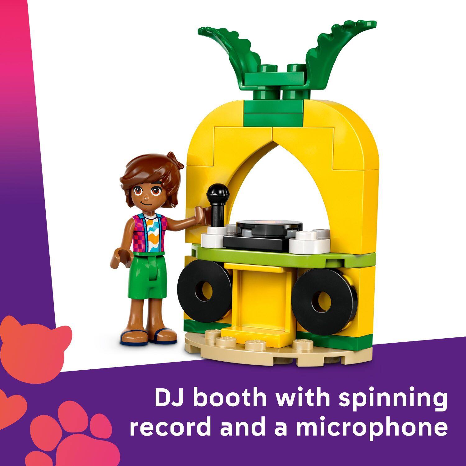 1. DJ booth with spinning record and a microphone