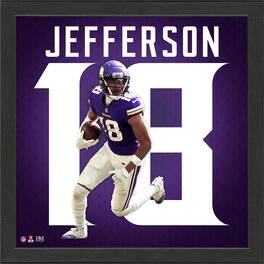 Highland Mint - Justin Jefferson Minnesota Vikings 13'' x 13'' Impact Jersey Framed Photo - Multicolor