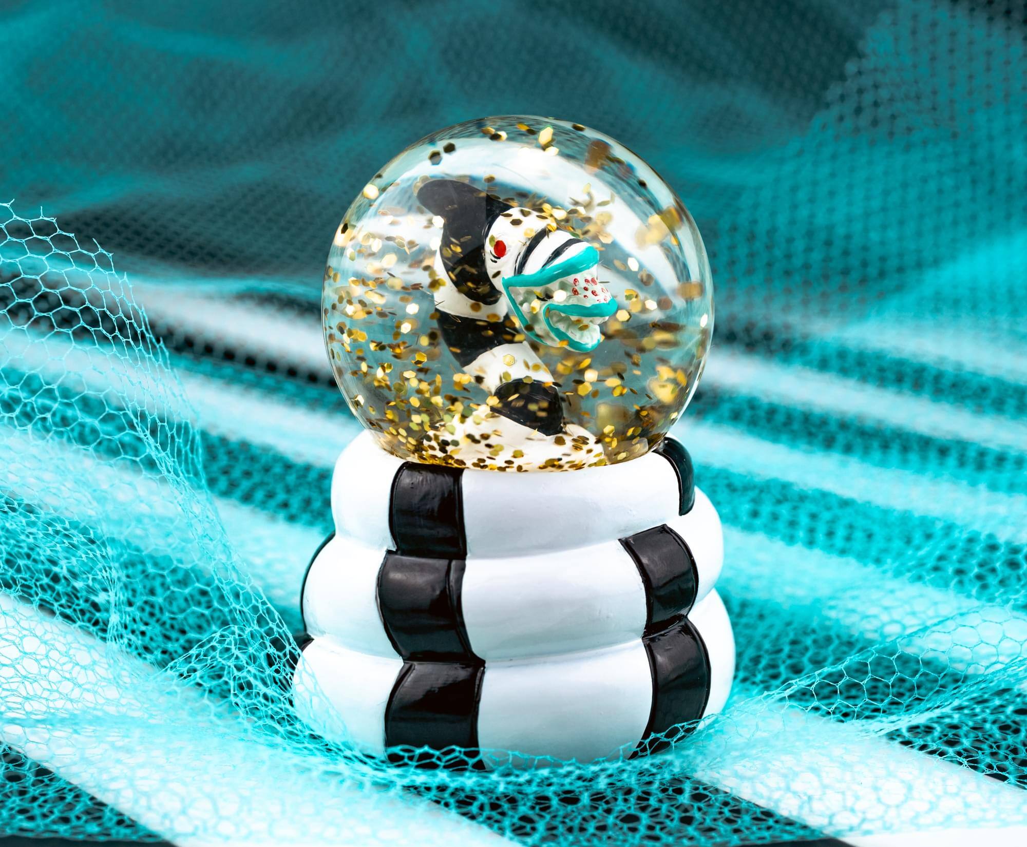 Alt View 5. Silver Buffalo - Beetlejuice Sandworm Mini Light-Up Snow Globe | 3 Inches Tall - Black.