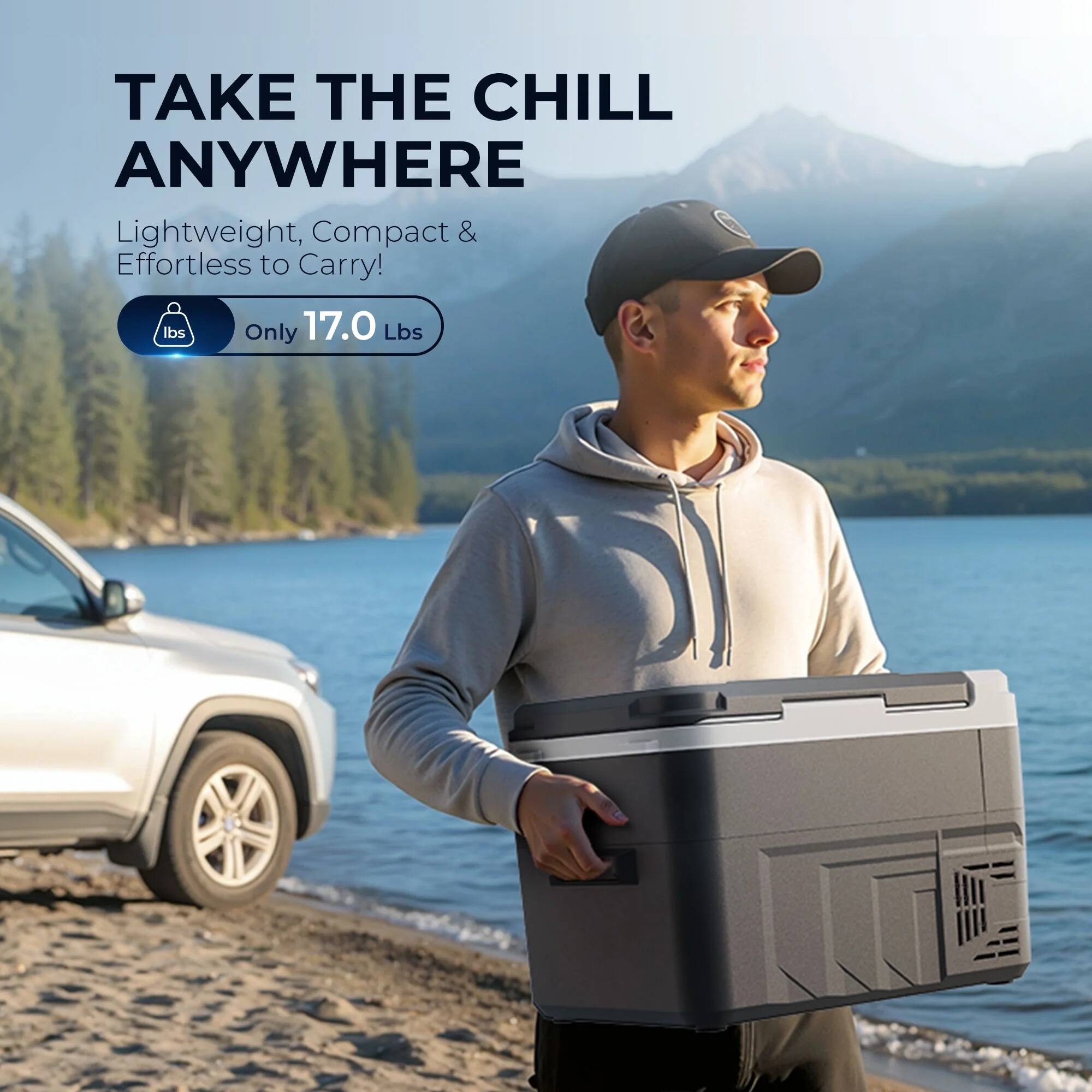 TAKE THE CHILL ANYWHERE

Lightweight, Compact & Effortless to Carry!

Only 17.0 Lbs