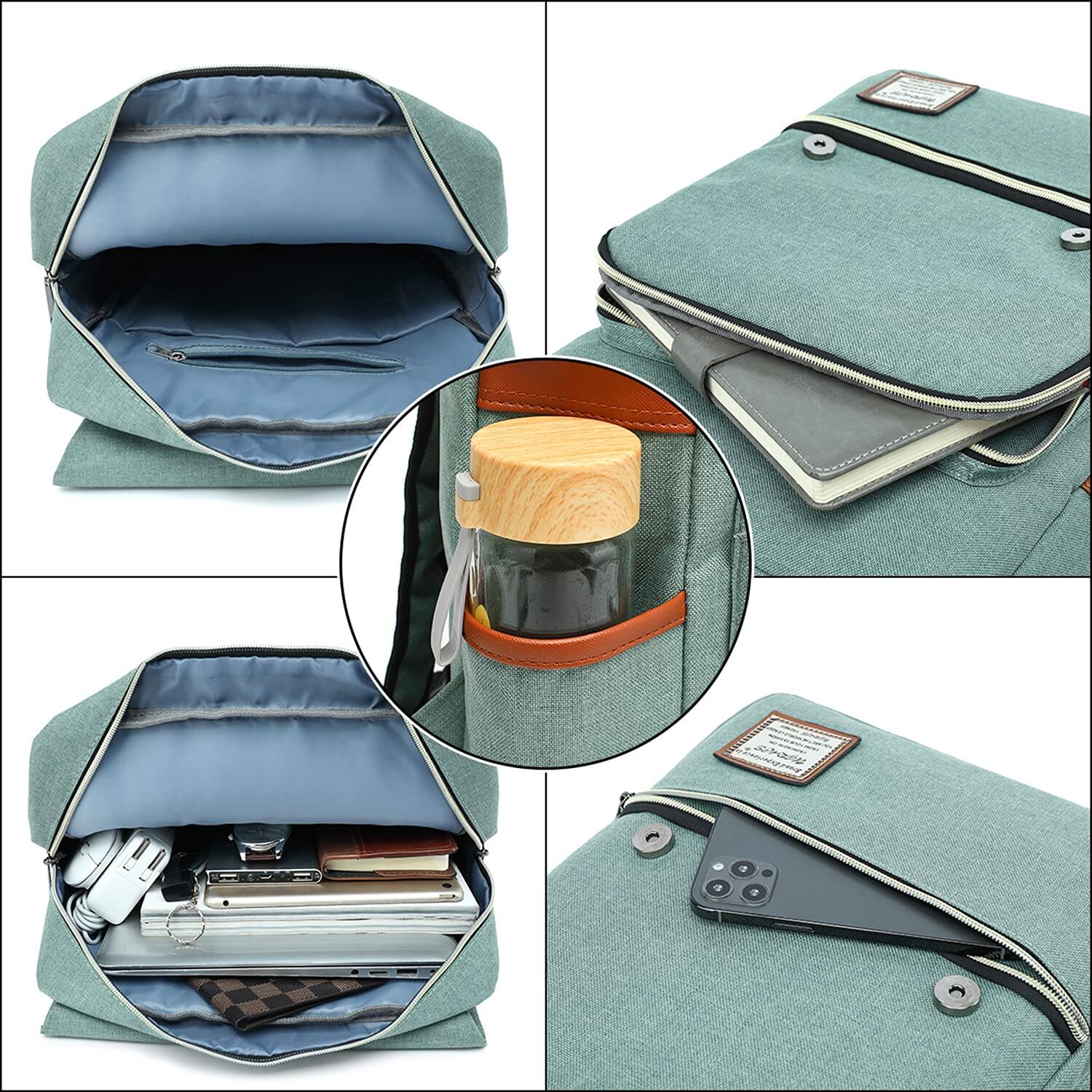 Back. Live At Space - Vintage Laptop Backpack With Usb Charging Port  Water Resistant Travelling Backpacks College Bag For Men Women Fits Up - Black.