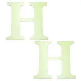 Unique Bargains - 2pcs 3D 3.9" Letter H Mirror Wall Sticker, Self-Adhesive Glow in the Dark for DIY Party Wedding Room Decoration - Green
