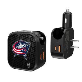 Keyscaper - Columbus Blue Jackets Team Logo Dual Port USB Car & Home Charger - Multicolor