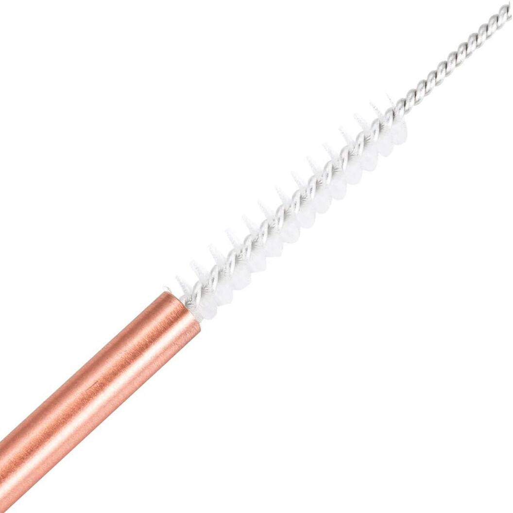 Back. Dazzed Corner - Copper Drinking Straws Set with Cleaning Brush for Moscow Mule Mug (Set of 4) - Copper.