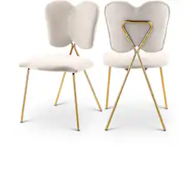 Meridian Furniture - Angel Cream Velvet Dining Chair, Set of 2 - Beige