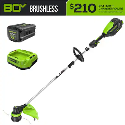 BATTERY + BOY BRUSHLESS $210 IF CHARGER PURCHASED SEPARATELY VALUE ED greenworks BO M viti greenworks B0 ada greenworks pro XE