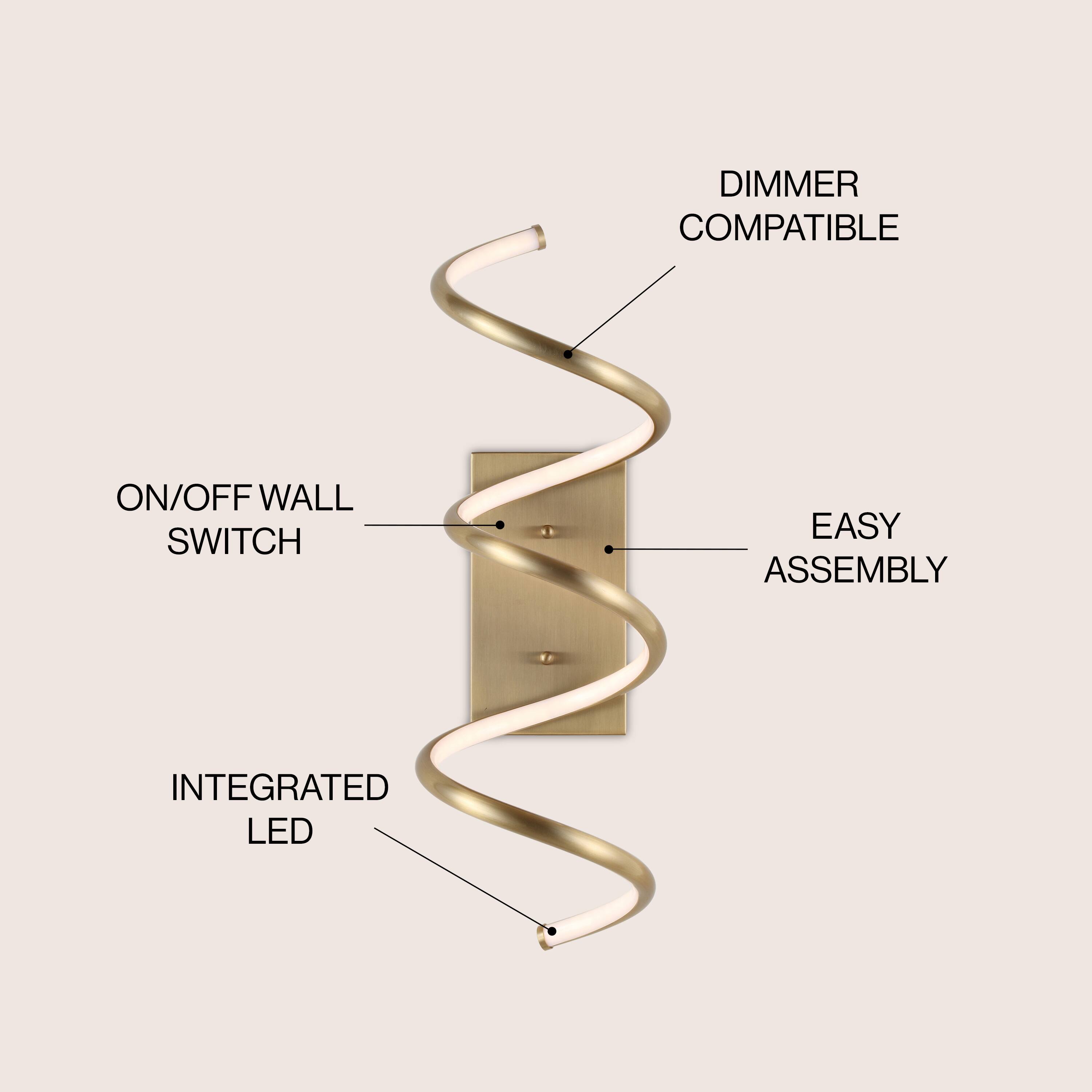 DIMMER COMPATIBLE  
ON/OFF WALL SWITCH  
EASY ASSEMBLY  
INTEGRATED LED
