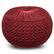 Front. Simpli Home - Grafton Velvet Round Pouf - Maroon.
