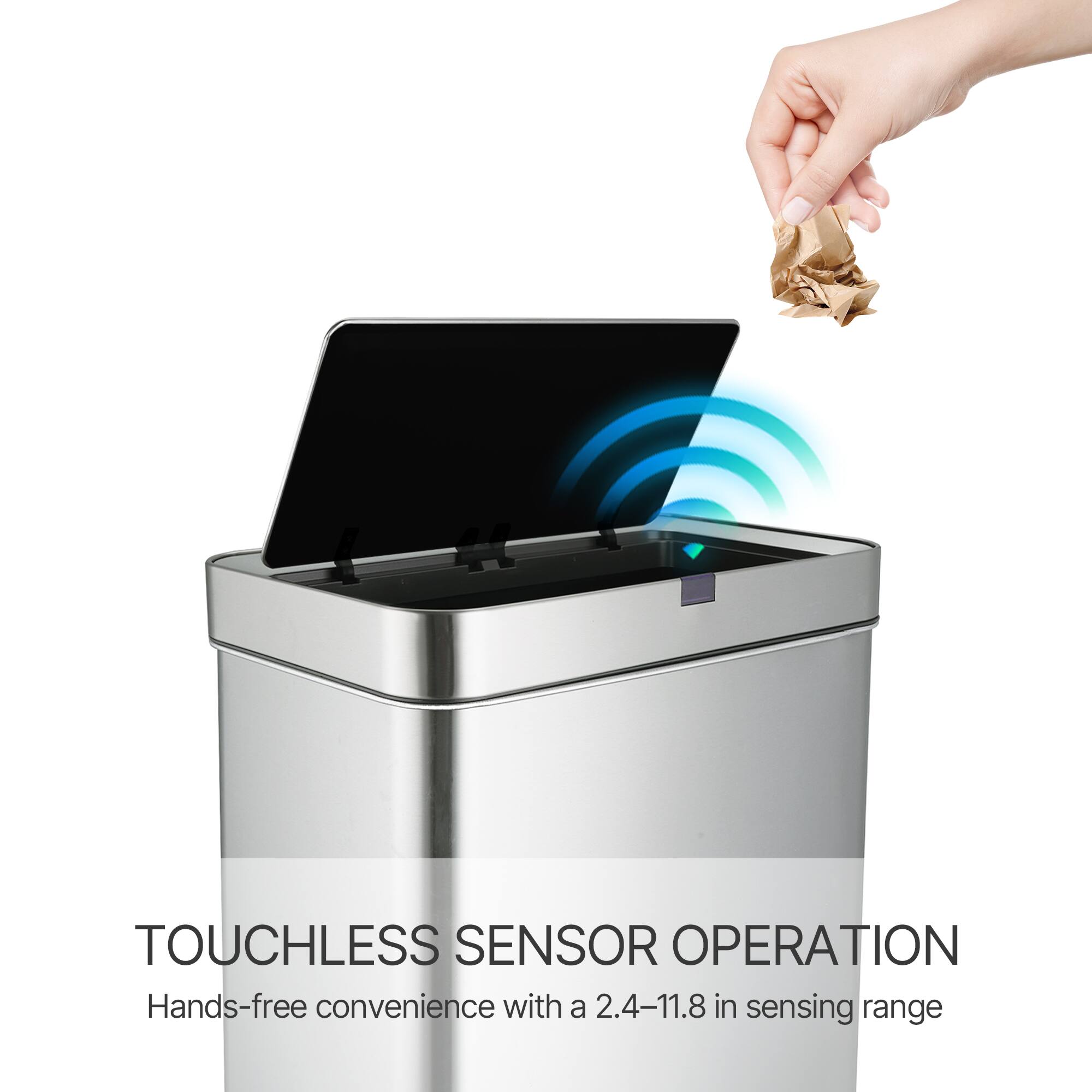TOUCHLESS SENSOR OPERATION  
Hands-free convenience with a 2.4–11.8 in sensing range