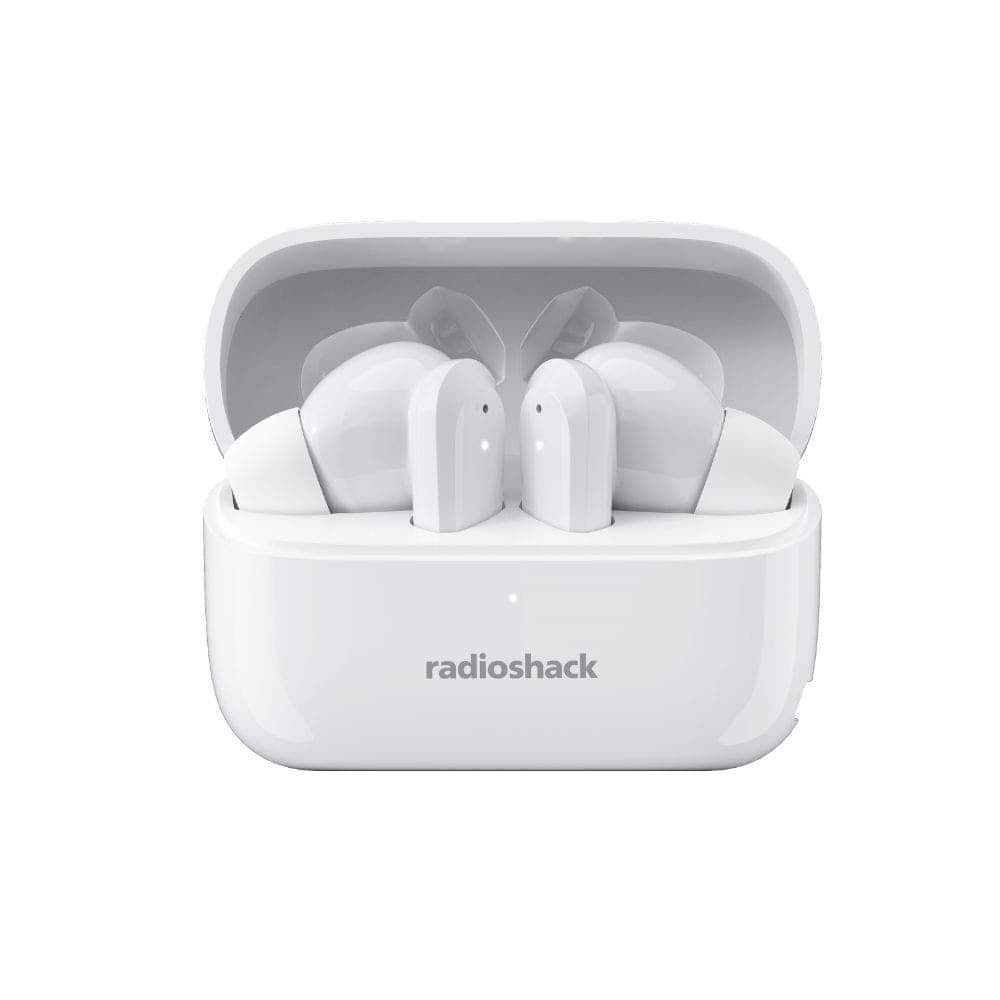 RadioShack - True Wireless Earbuds 380MAH Active Noise Cancelling ENC IPX5 3304380 - White