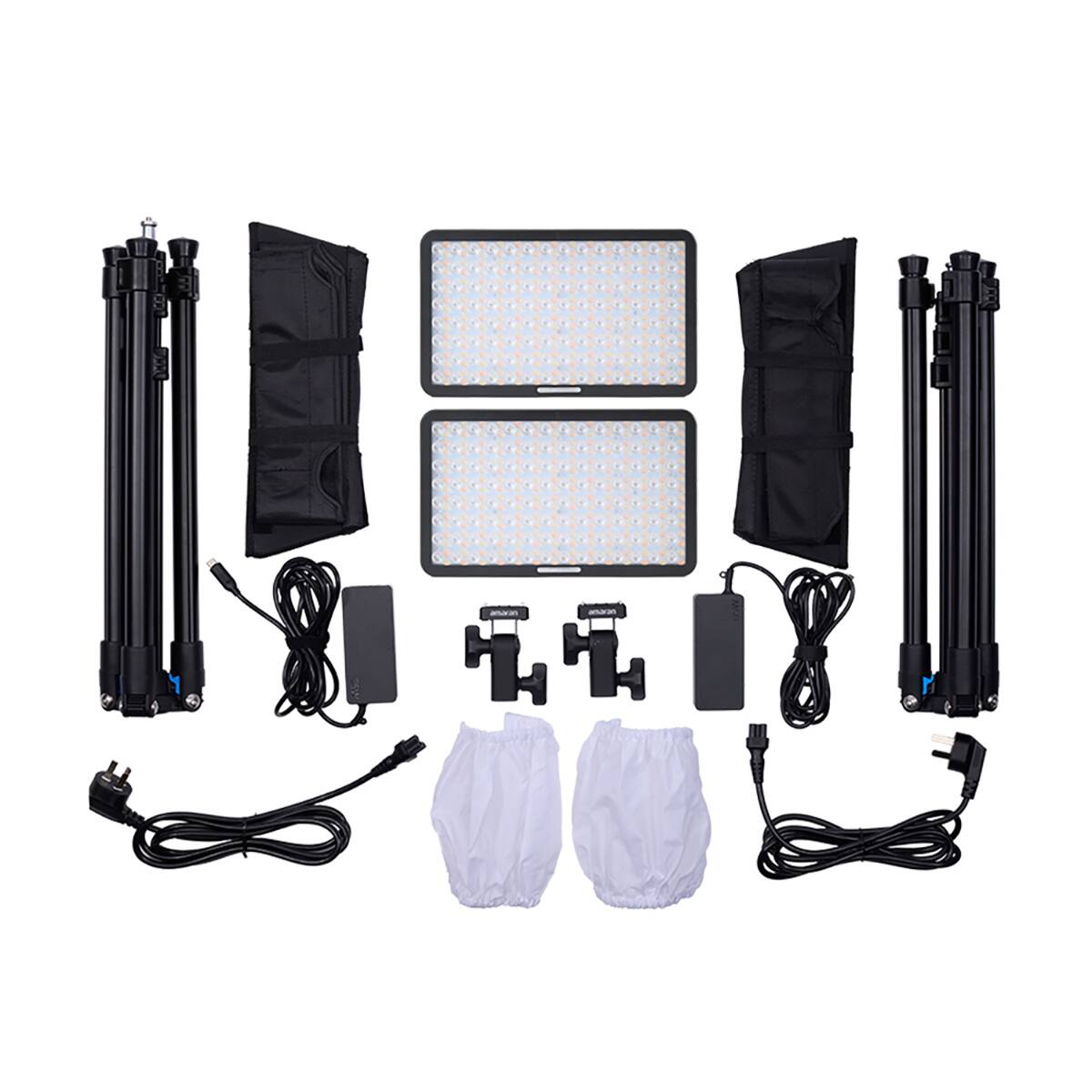 Alt View 1. Amaran - amaran Pano 60c 60W RGBWW LED 2-Light Panel Kit, Charcoal.