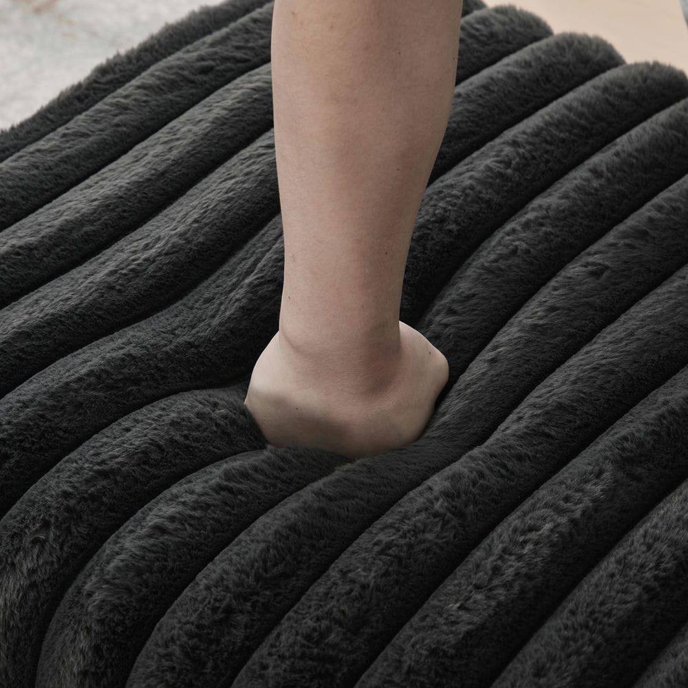 Alt View 2. Kadyn - 49.6" Wide Upholstered Mini Loveseat, 2-Seater Small Sofa End of Bed Bench Window Ottoman Footrest, Charcoal - Gray.