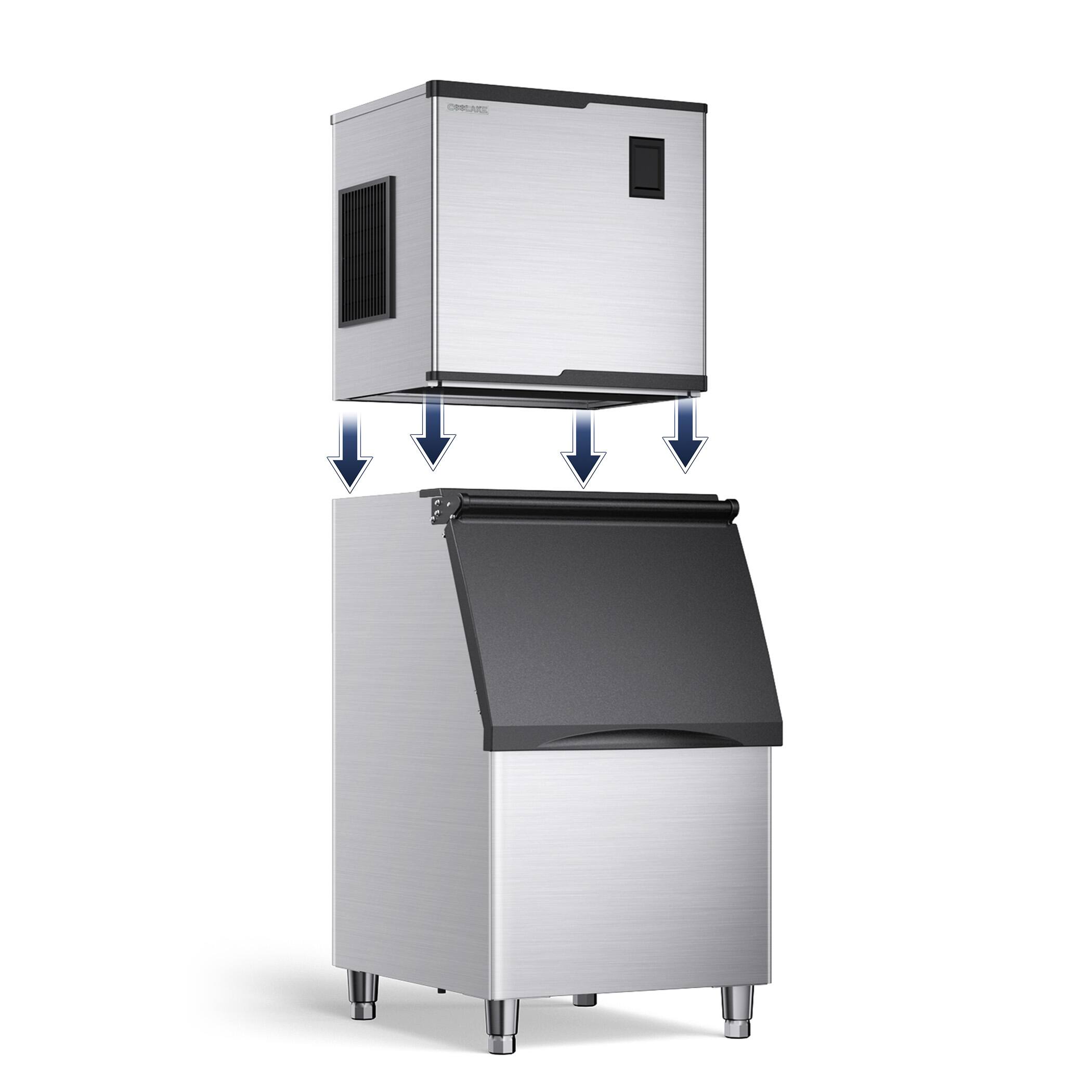 Alt View 3. Coolake - Coolake 22 Inch Commercial Ice Maker 450lbs/24H, Full Cube Air Cooled Stainless Steel Freestanding Ice Machine - Sliver.