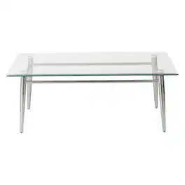 OSP Home Furnishings - Brooklyn Glass Top Coffee Table - Glass/Brushed Nickel Finish