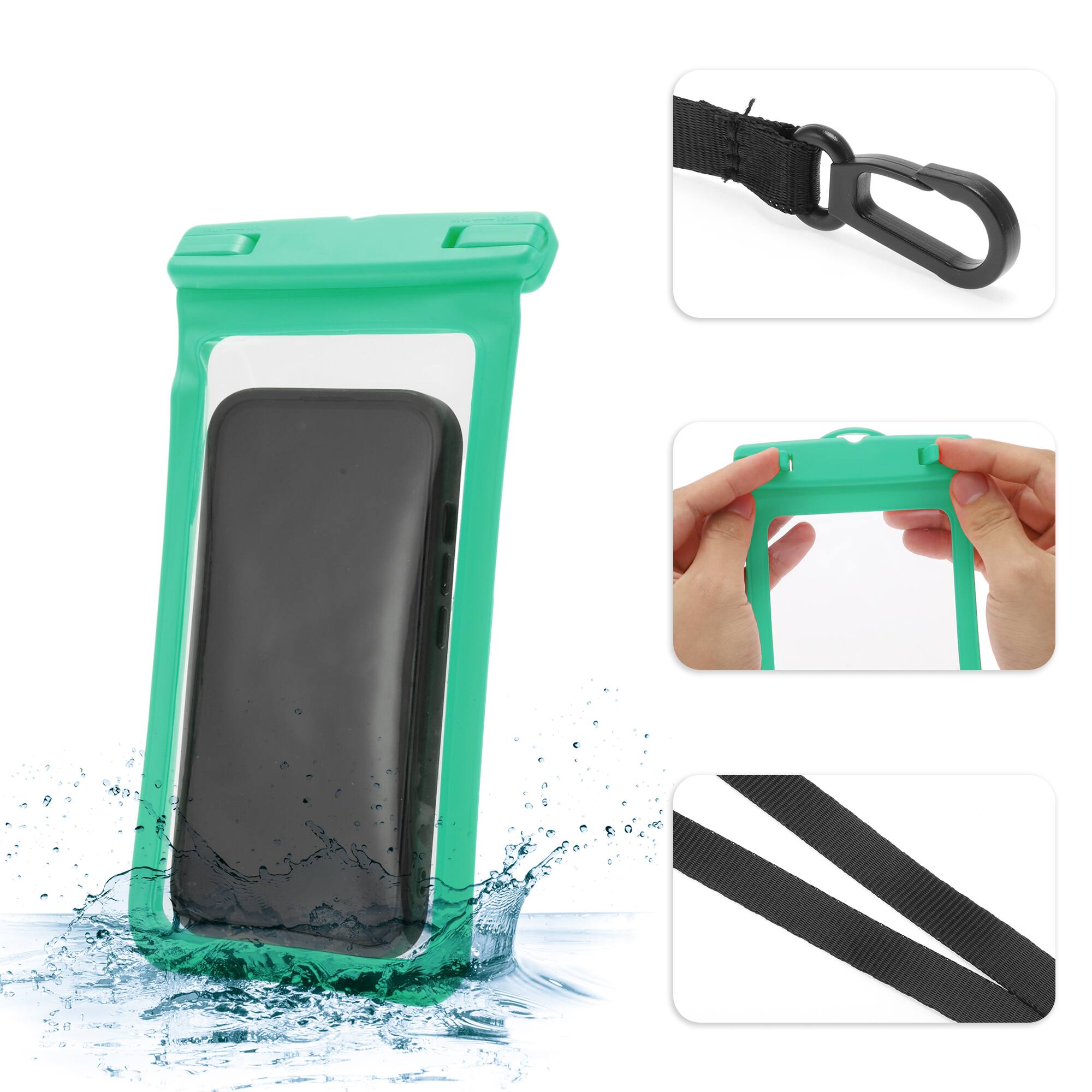 Alt View 2. Unique Bargains - 2pcs Mobile Waterproof Bag Universal Waterproof Case Compatible for Phone 4.53"x8.27" - Light Green.