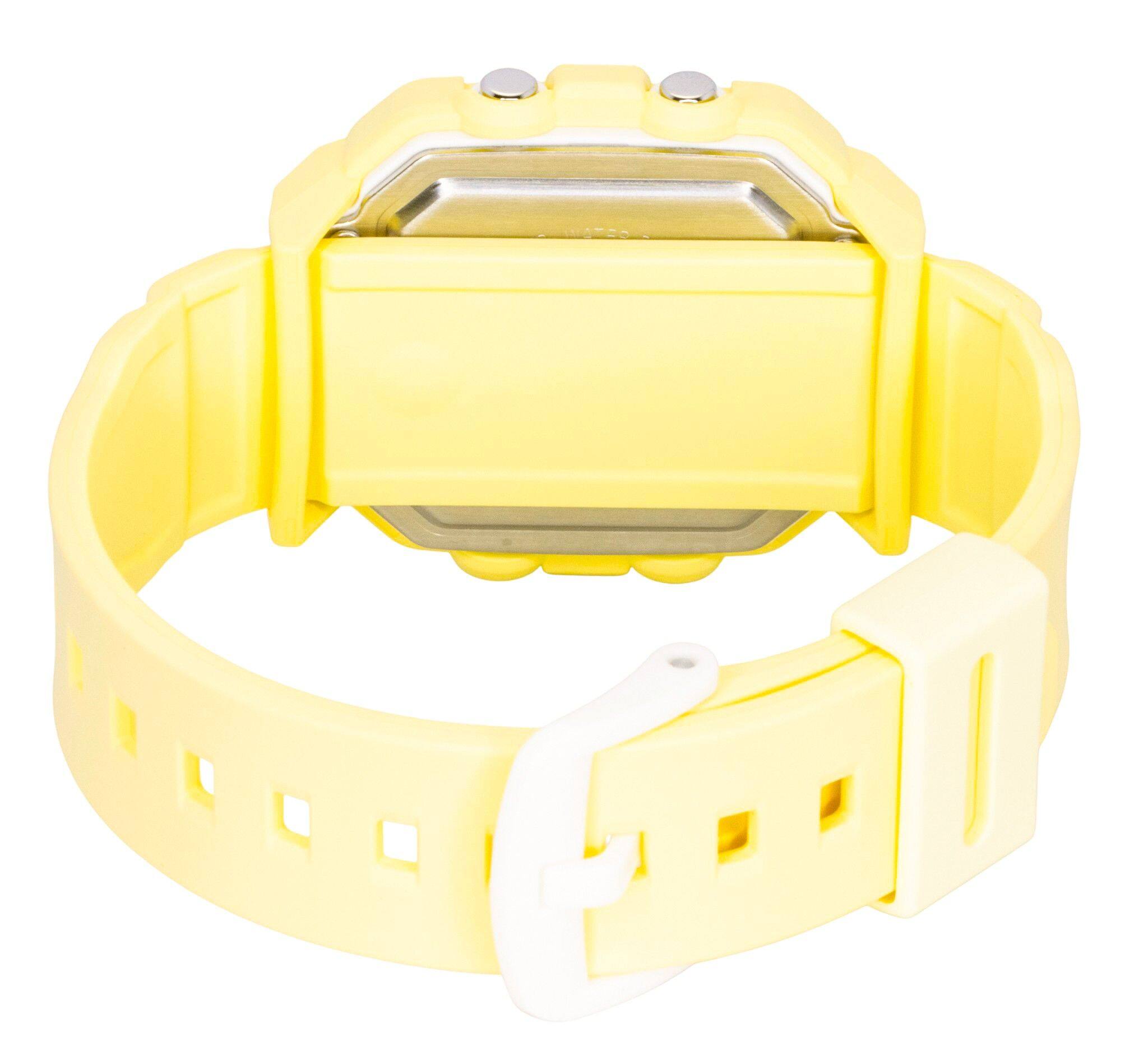 Back. Casio - Baby-G Digital Yellow Plastic Strap Quartz BGD-10KH-9 100M Women's Watch - Yellow.