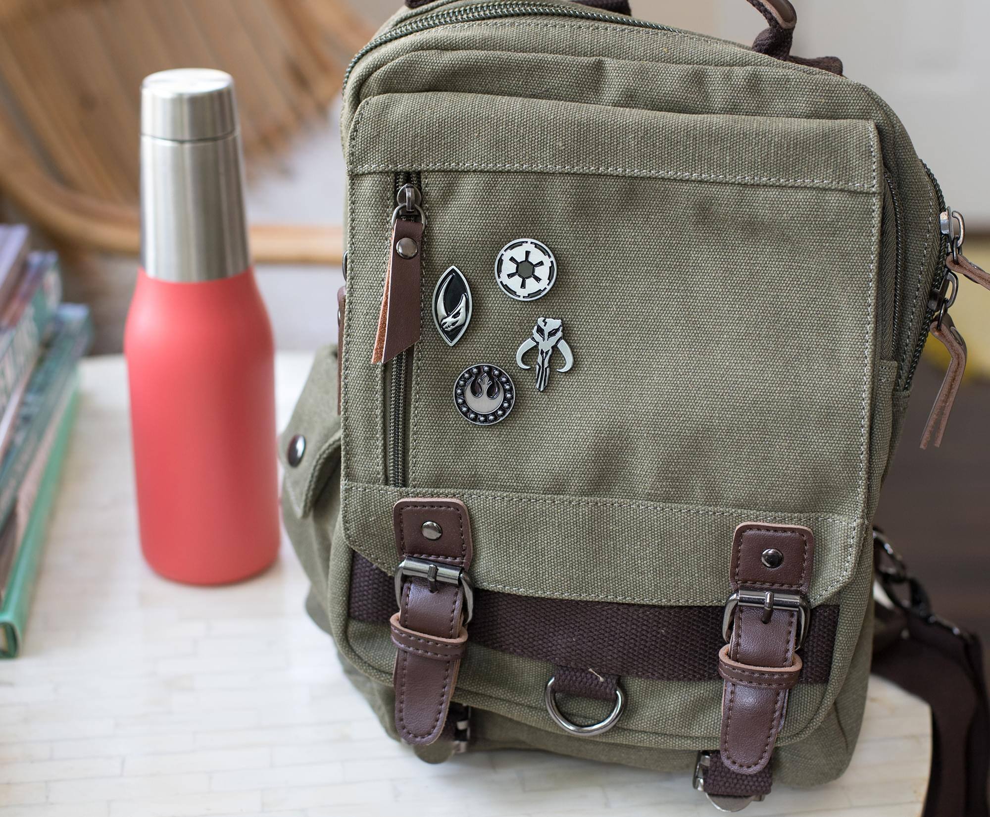 Alt View 4. SalesOne LLC - Star Wars: The Mandalorian Symbols 4-Piece Enamel Pin Set | Base Metal Pins - Silver.