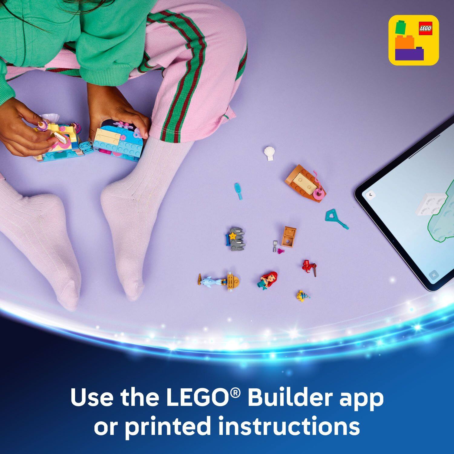 Use the LEGO® Builder app or printed instructions