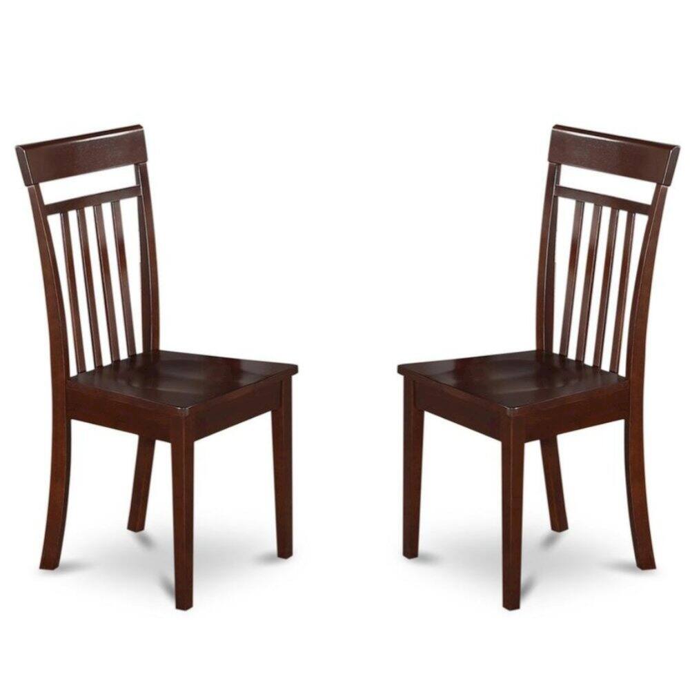 Angle. FurniFact - Elegant Wooden Dining Chairs – Slatted Back - Mahogany.