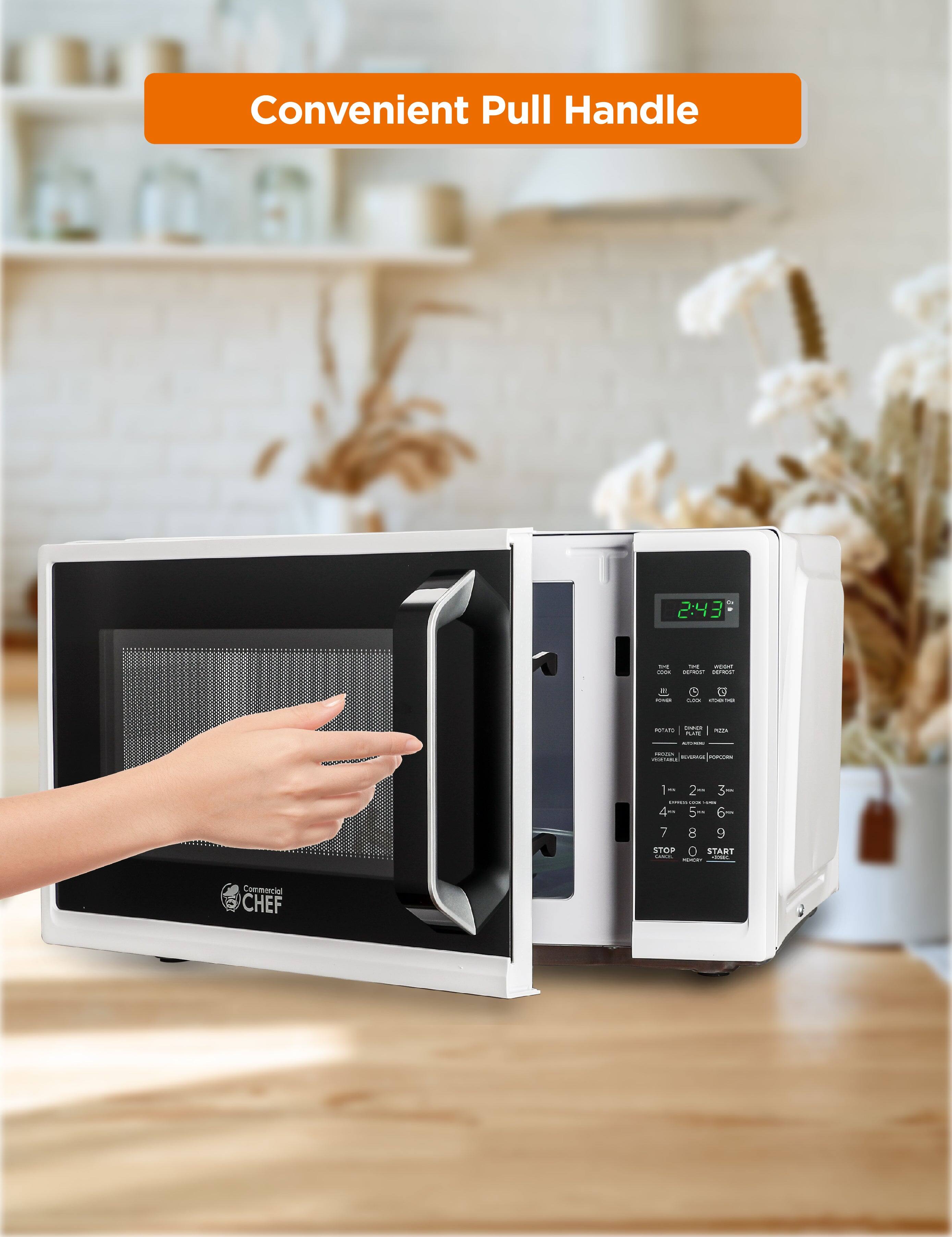 Convenient Pull Handle - 2:43 TIME WEIGHT COOK COOK TIME POWER PORTO-TO PORTO-TO PIZZA AUTOMATIC VEGETABLE VEGETABLE 1 2 3 4 5 6 7 8 9 STOP START Commercial CHEF
