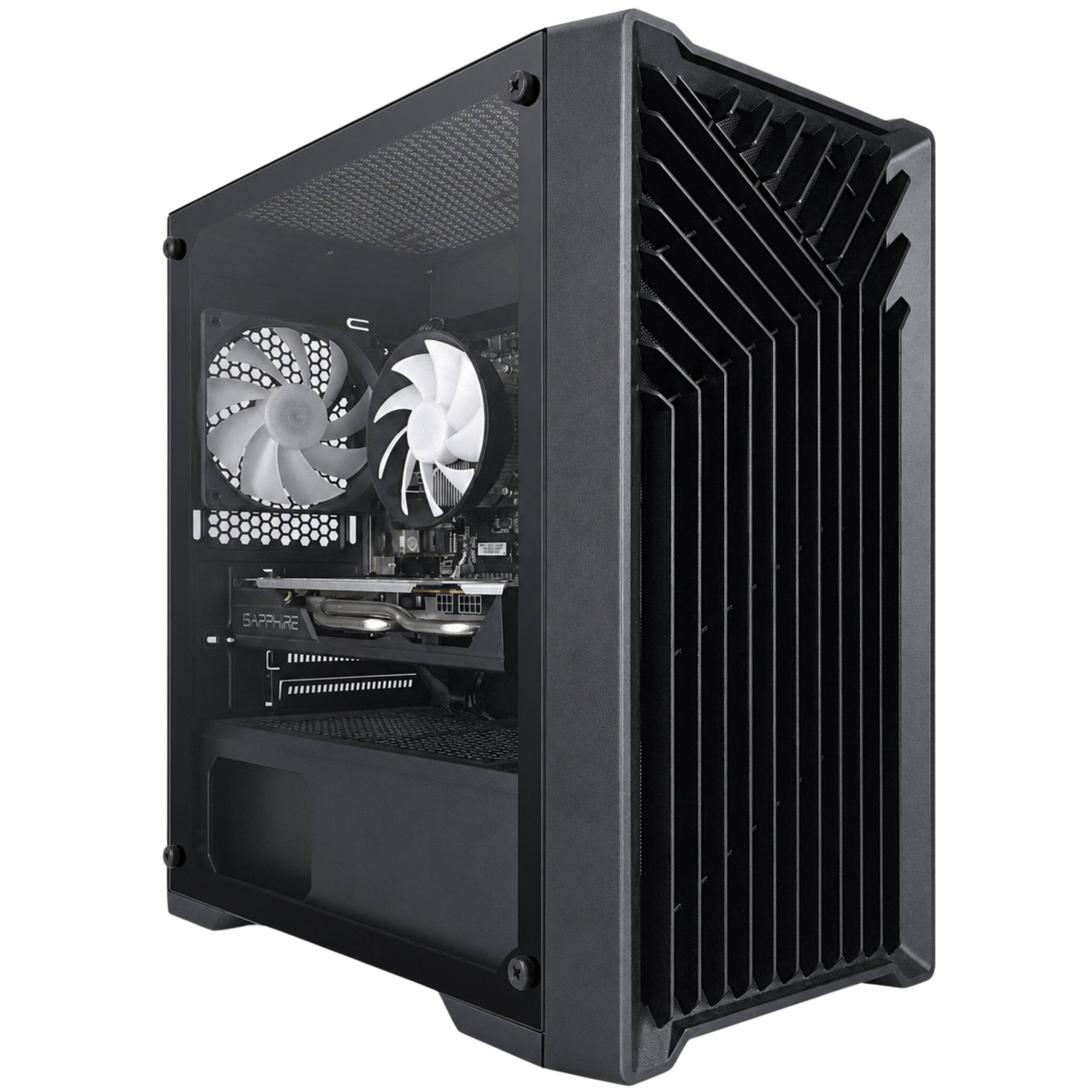 Alt View 2. Blackout Computers - Eclipse V3 - Gaming Desktop - Intel 12th Gen CPU - AMD RX 580 8G - 16GB DDR5 RAM - 1TB M.2 SSD - Windows 11 Pro - RGB VR - Matte Black.
